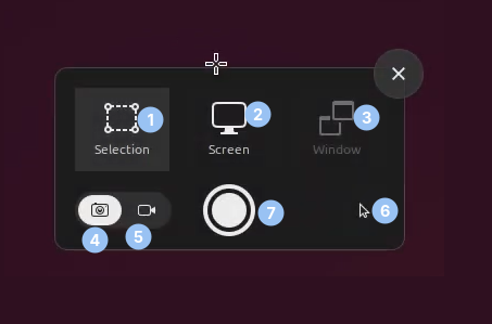 Capture d’écran du logiciel de capture d’écran de GNOME.